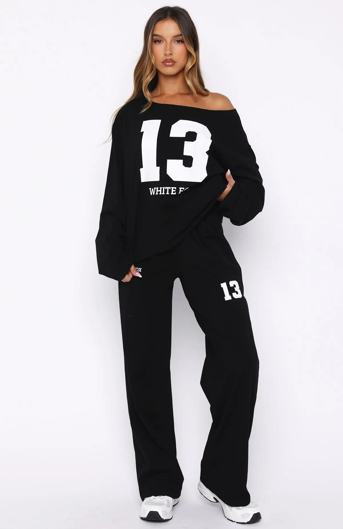 Only One Left Track Pants Black sold by White Fox Boutique product image thumbnail 2