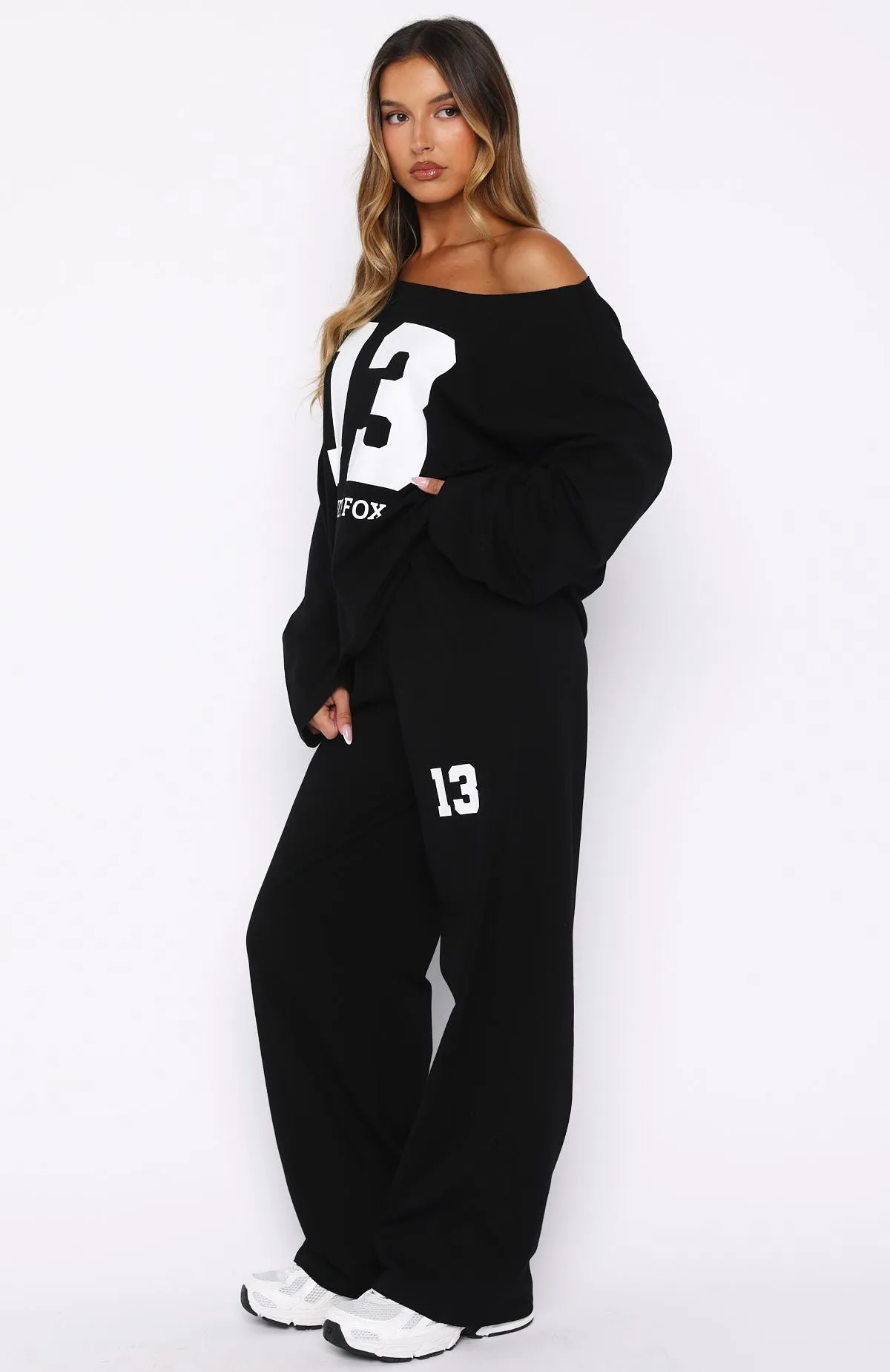 Only One Left Track Pants Black sold by White Fox Boutique product image thumbnail 3