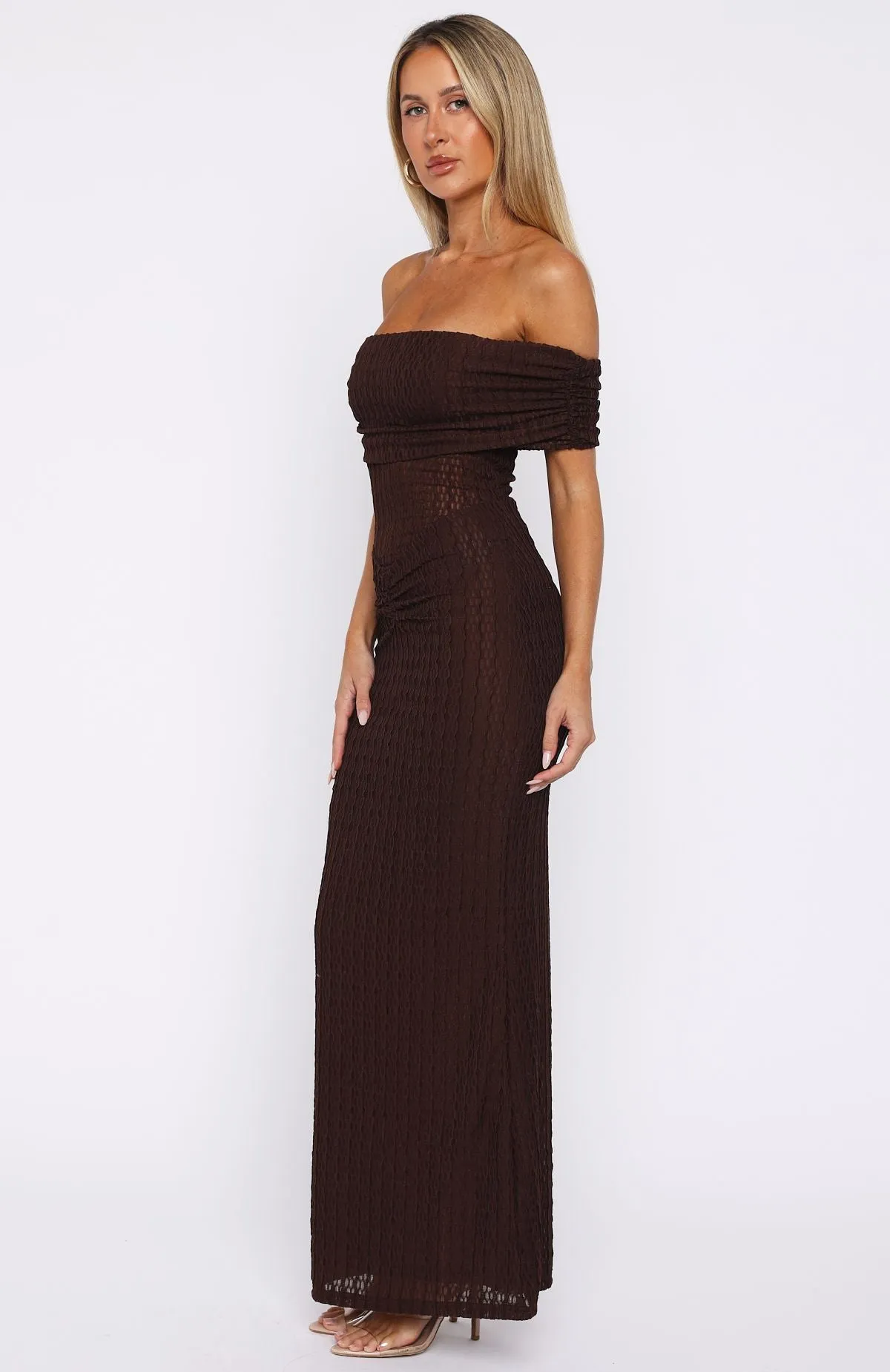 Unwritten Chapters Maxi Dress Chocolate sold by White Fox Boutique product image thumbnail 3