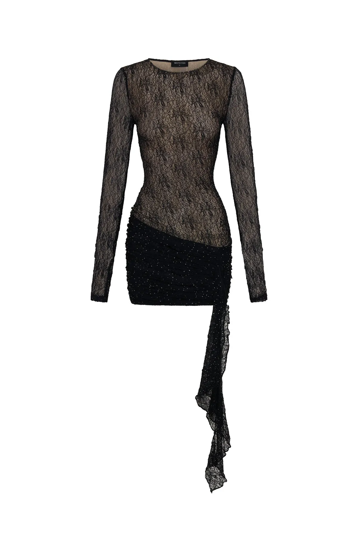 Glitter Up Long Sleeve Mini Dress Black sold by White Fox Boutique product image thumbnail 5