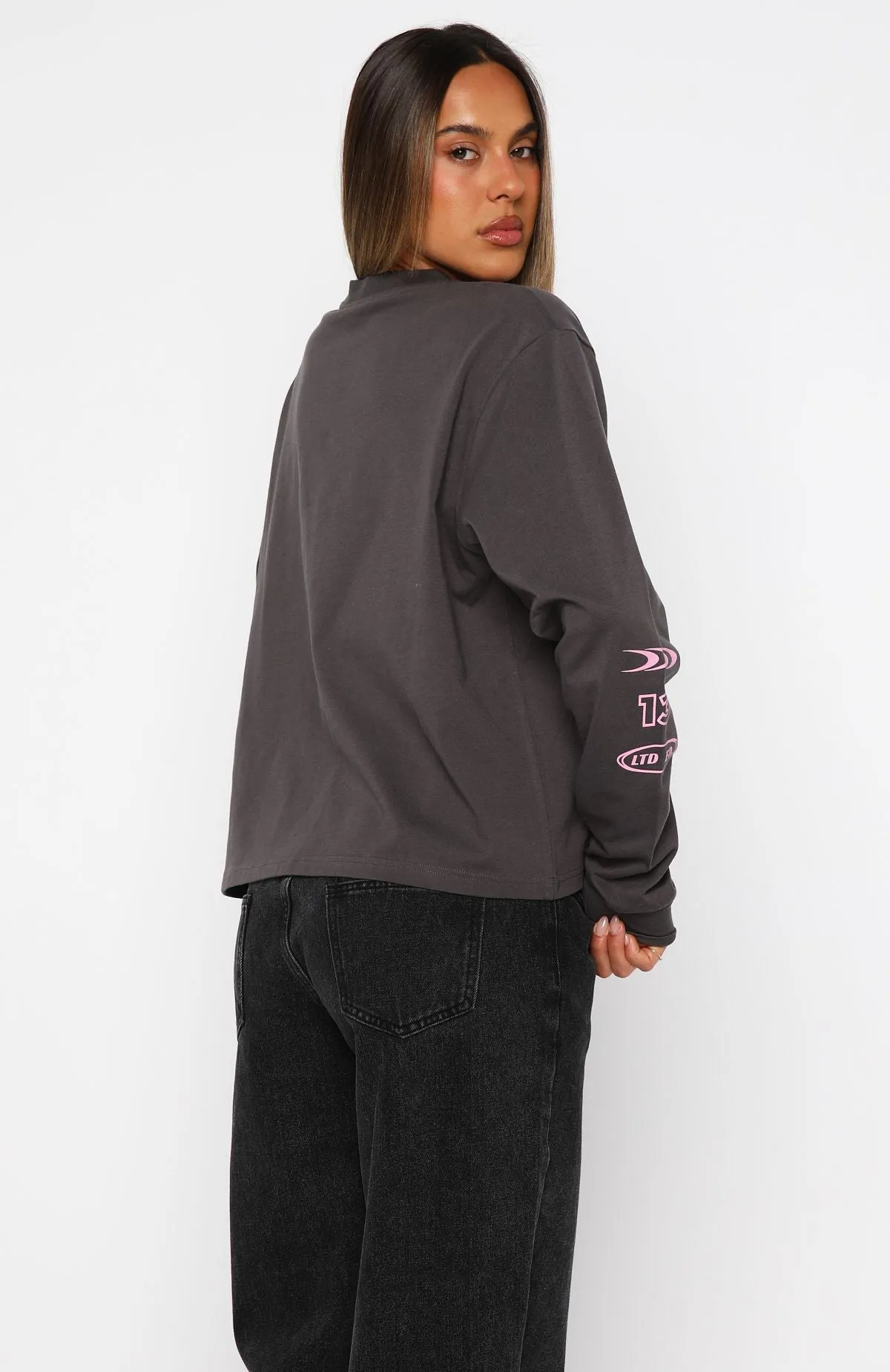All Around Me Long Sleeve Tee Charcoal sold by White Fox Boutique product image thumbnail 4