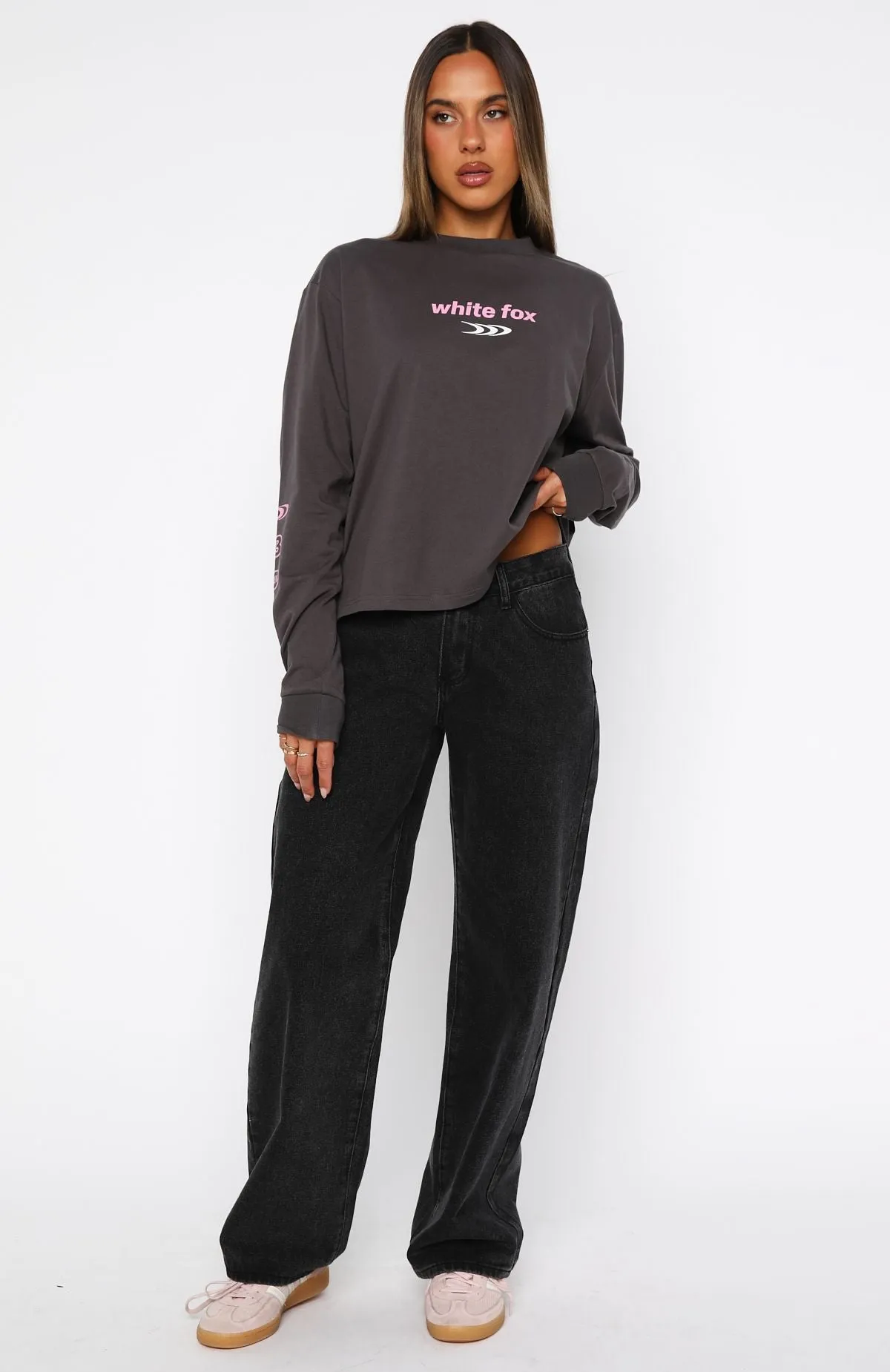 All Around Me Long Sleeve Tee Charcoal sold by White Fox Boutique product image thumbnail 5