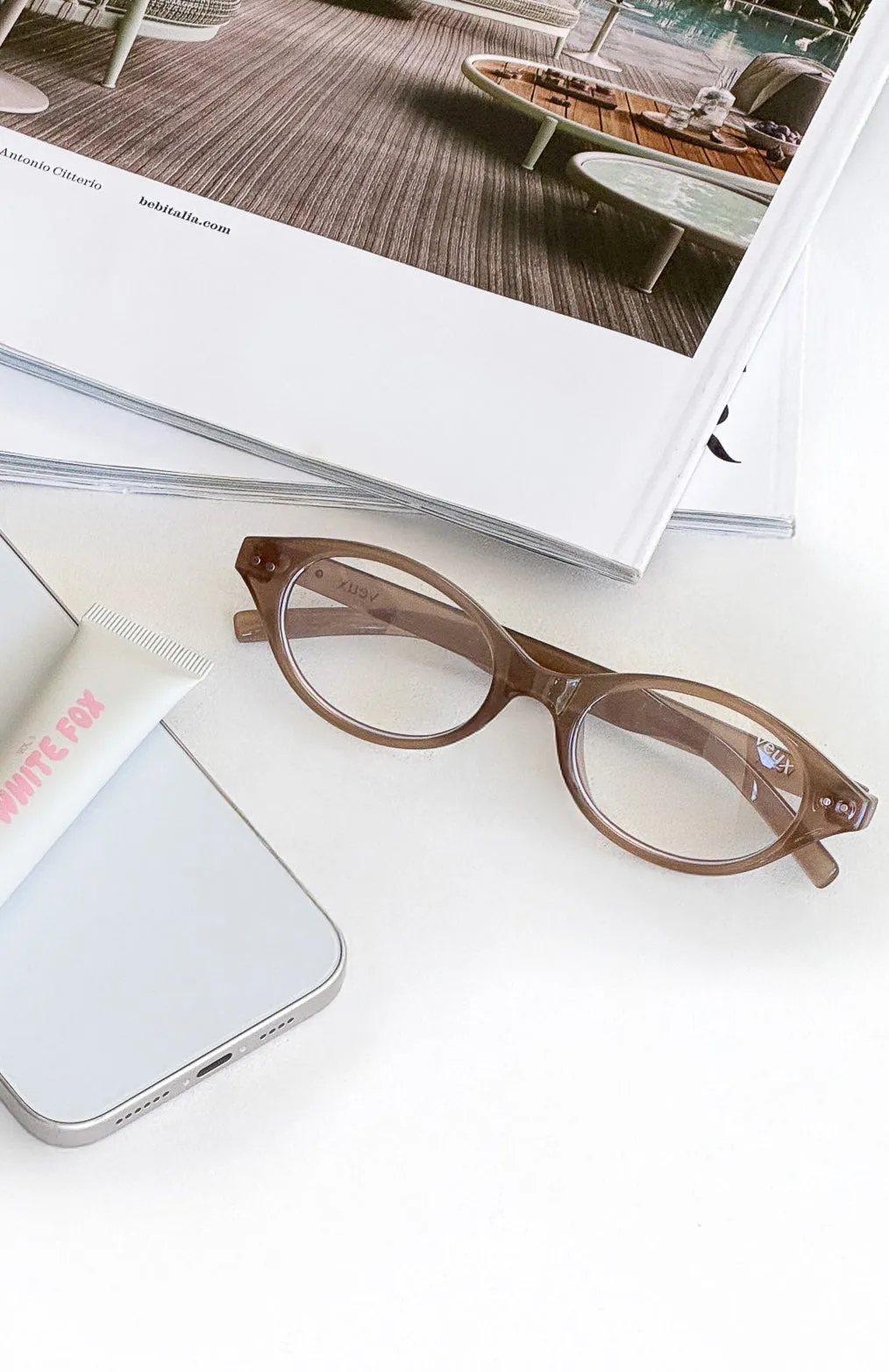 Rayne Blue Light Glasses Biscuit sold by White Fox Boutique product image thumbnail 2