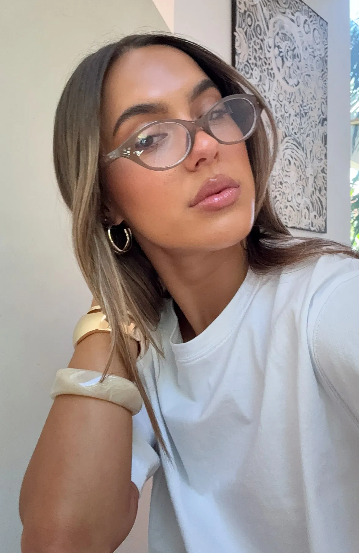 Rayne Blue Light Glasses Biscuit sold by White Fox Boutique