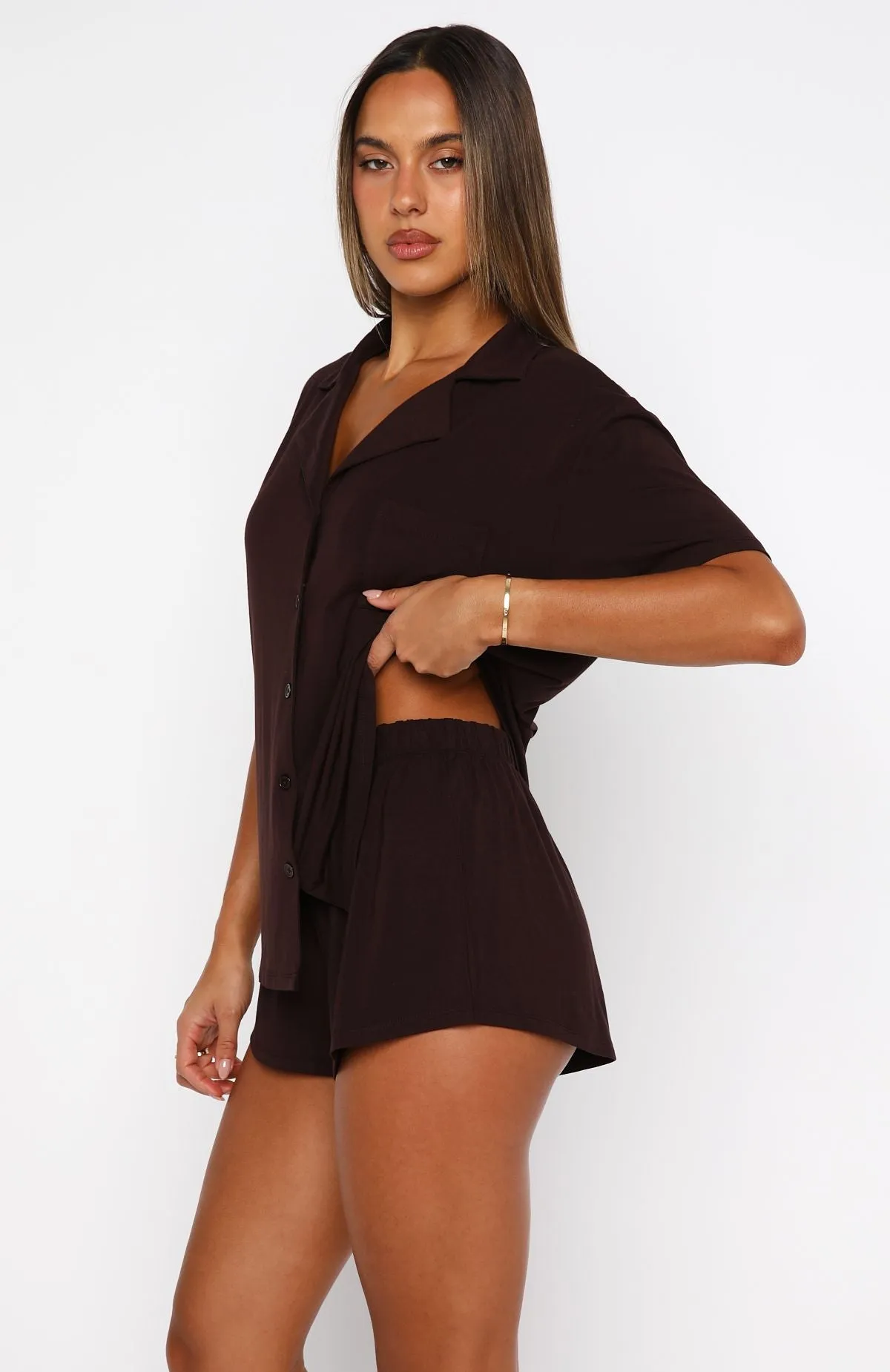 Dreamscape Pyjama Set Chocolate sold by White Fox Boutique product image thumbnail 3