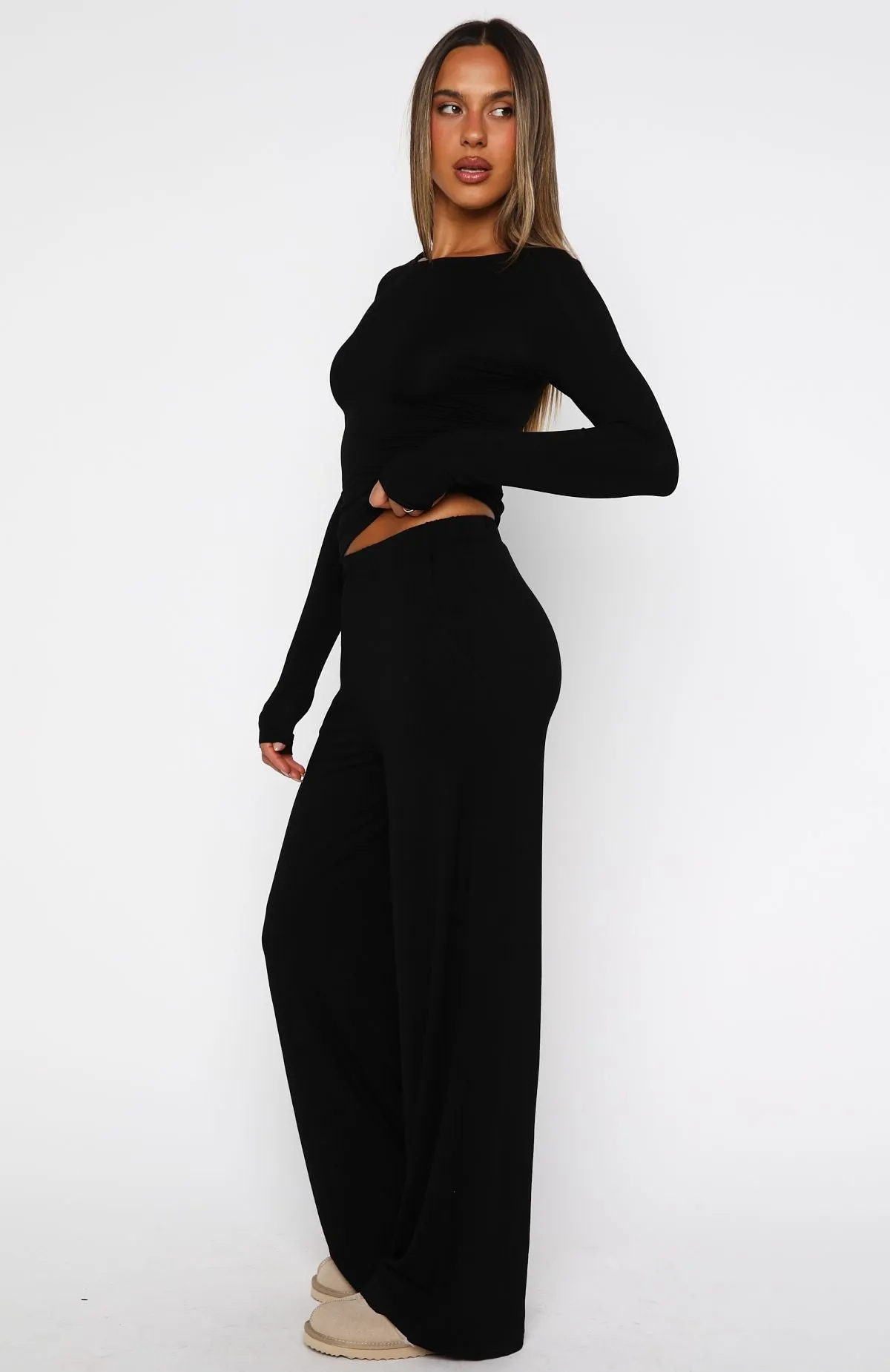 Softly Slumbering Pyjama Set Black sold by White Fox Boutique product image thumbnail 3