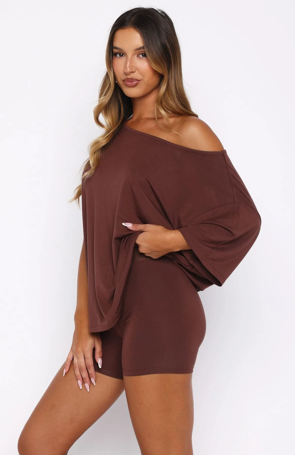 Slow Life Boyfriend Boxer Shorts Chocolate sold by White Fox Boutique product image thumbnail 3