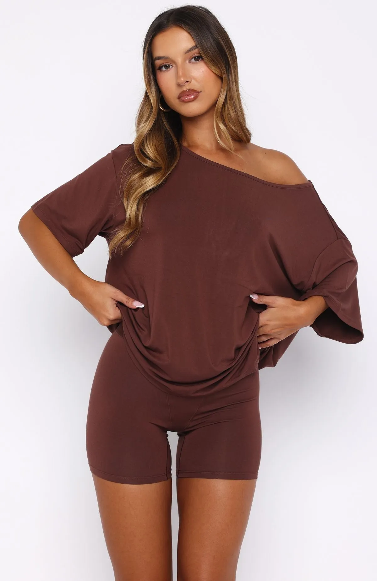 Slow Life Boyfriend Boxer Shorts Chocolate sold by White Fox Boutique product image thumbnail 2