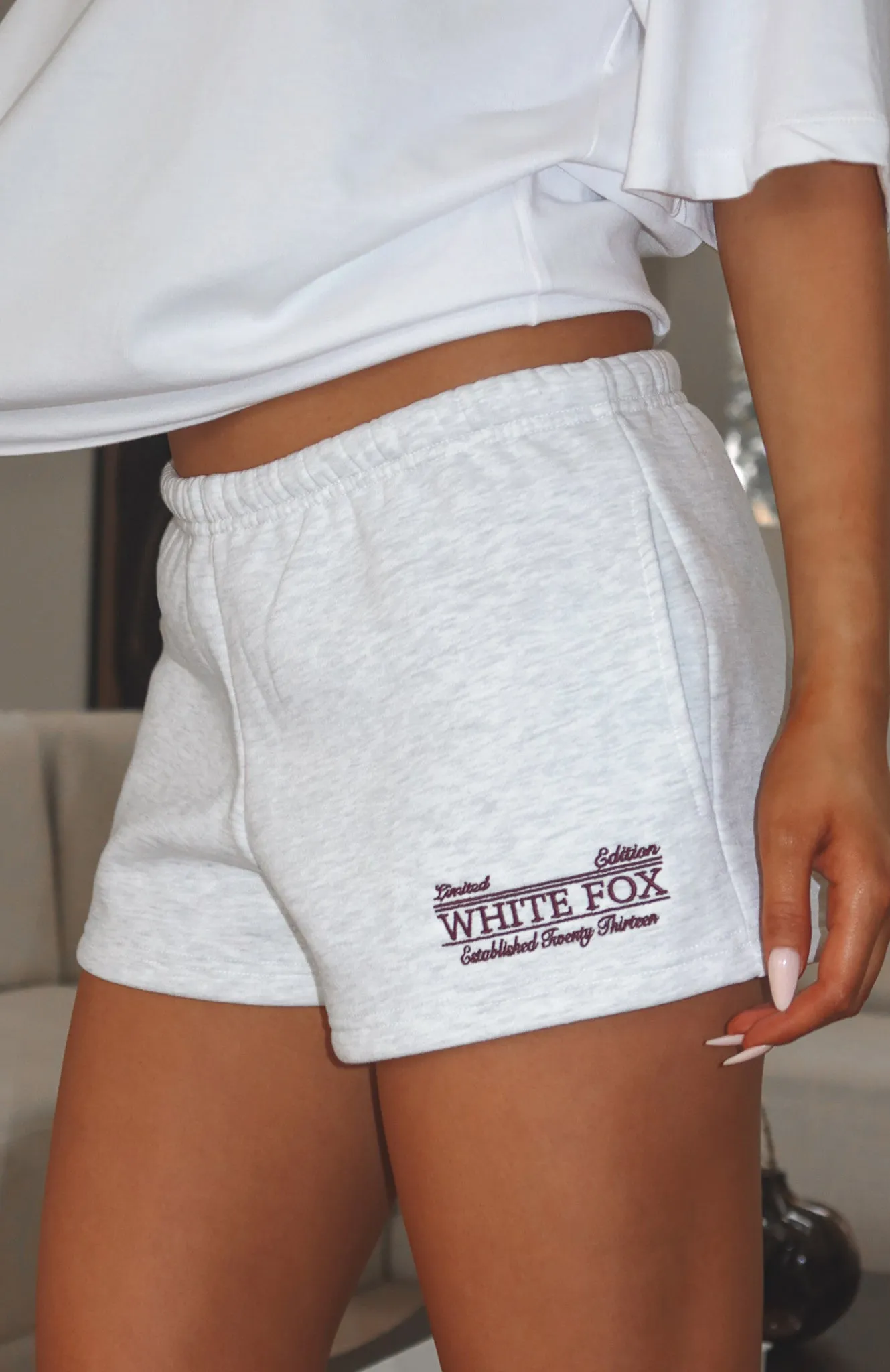 Standing My Ground Lounge Shorts Grey Marle sold by White Fox Boutique