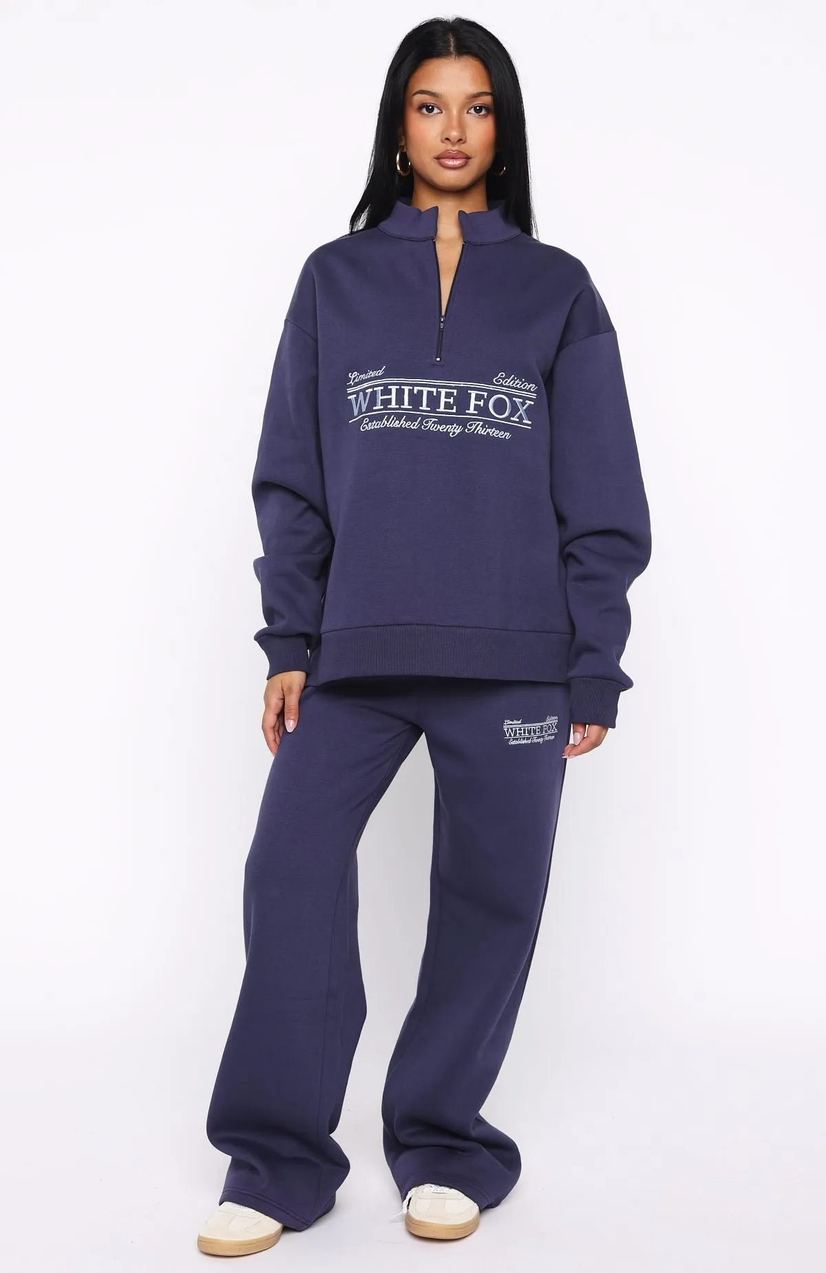 Standing My Ground Zip Front Sweater Navy sold by White Fox Boutique product image thumbnail 5