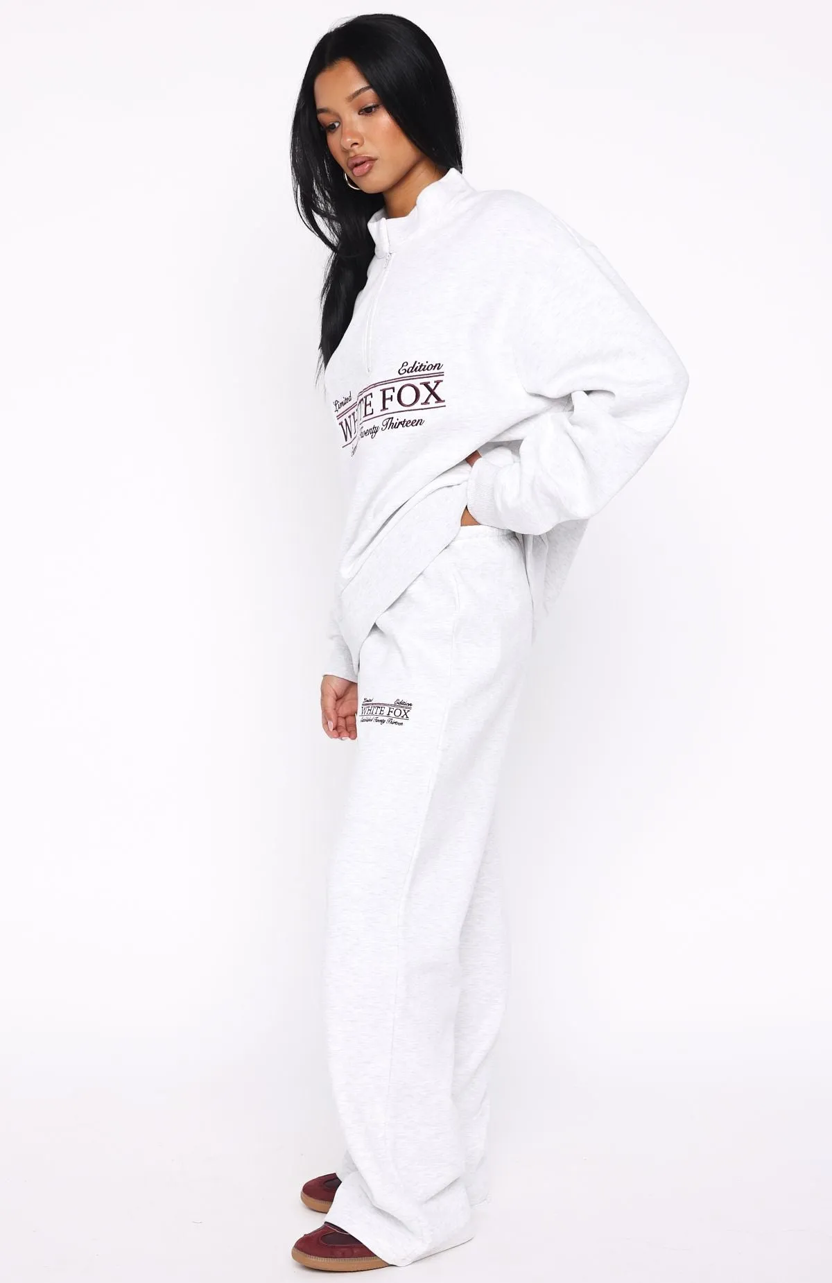 Standing My Ground Wide Leg Sweatpants Grey Marle sold by White Fox Boutique product image thumbnail 3