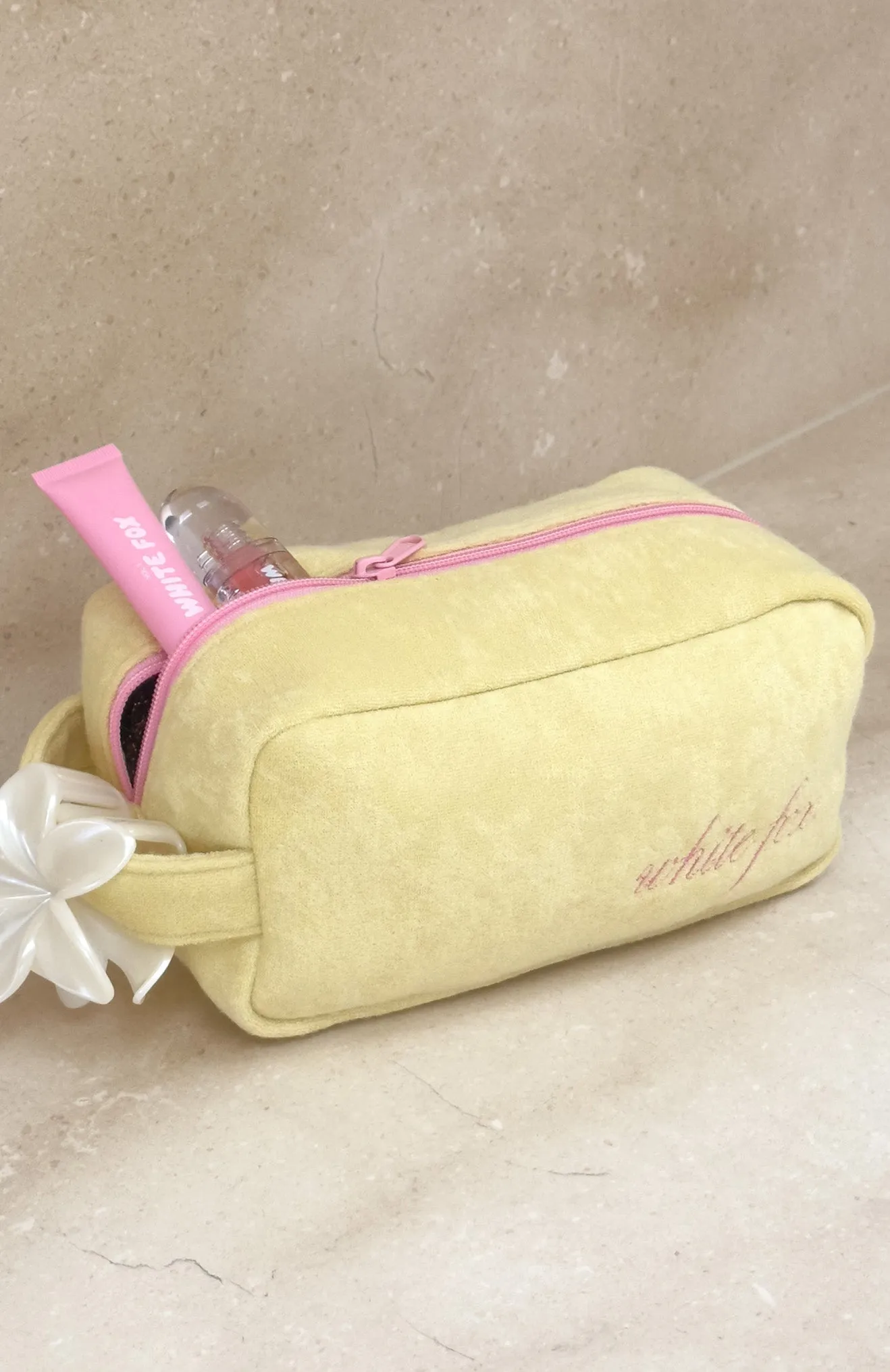 Lillian Cosmetic Bag Lemon sold by White Fox Boutique