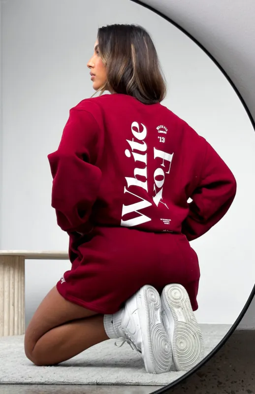 Turn It Around Oversized Sweater Dark Red sold by White Fox Boutique