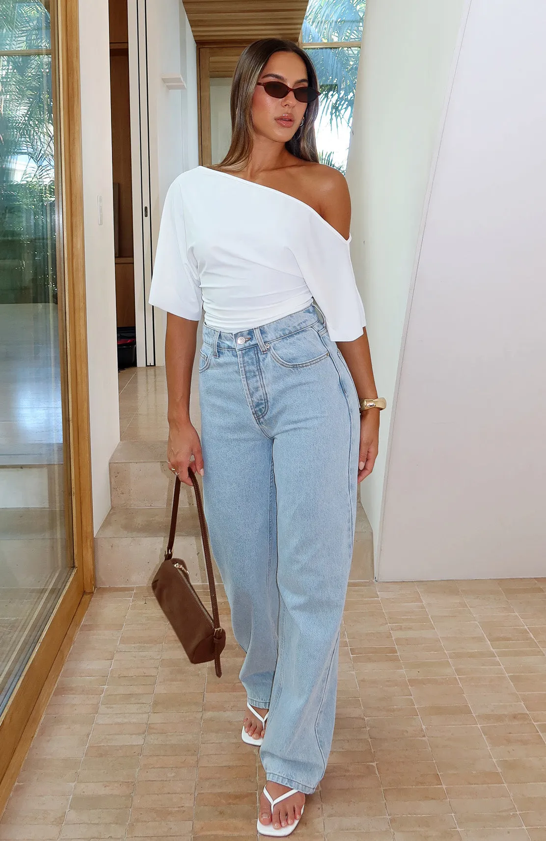 Always With Me High Rise Straight Leg Jeans Mid Blue sold by White Fox Boutique product image thumbnail 5