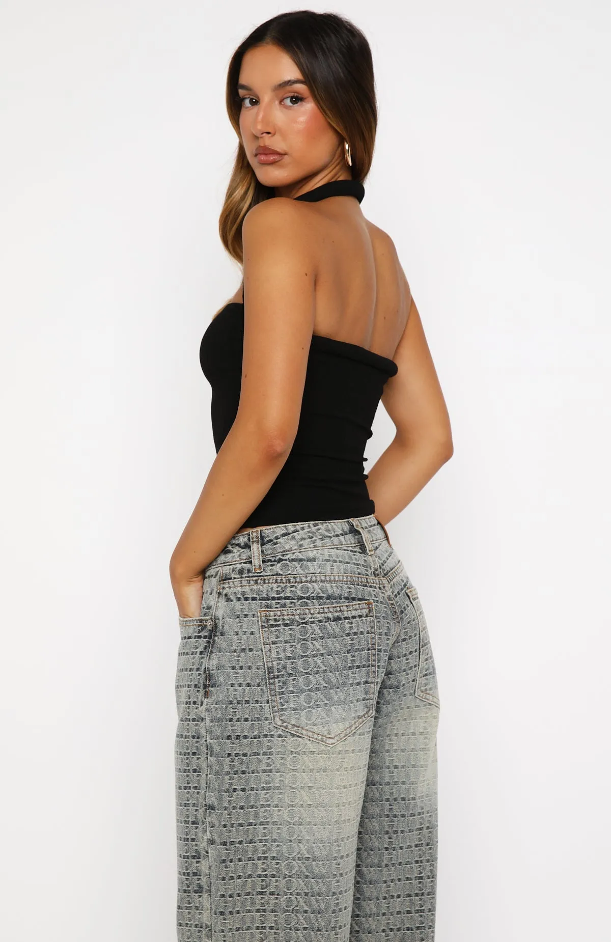 Tropic Dream Halter Top Black sold by White Fox Boutique product image thumbnail 4