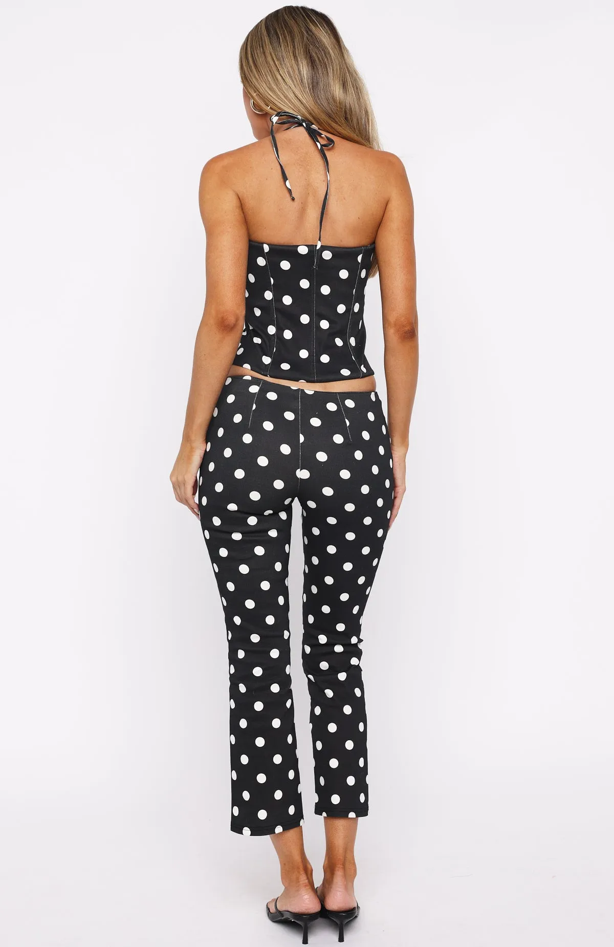 Sweetie Darling Capri Pants Black/White Polka Dot sold by White Fox Boutique product image thumbnail 4