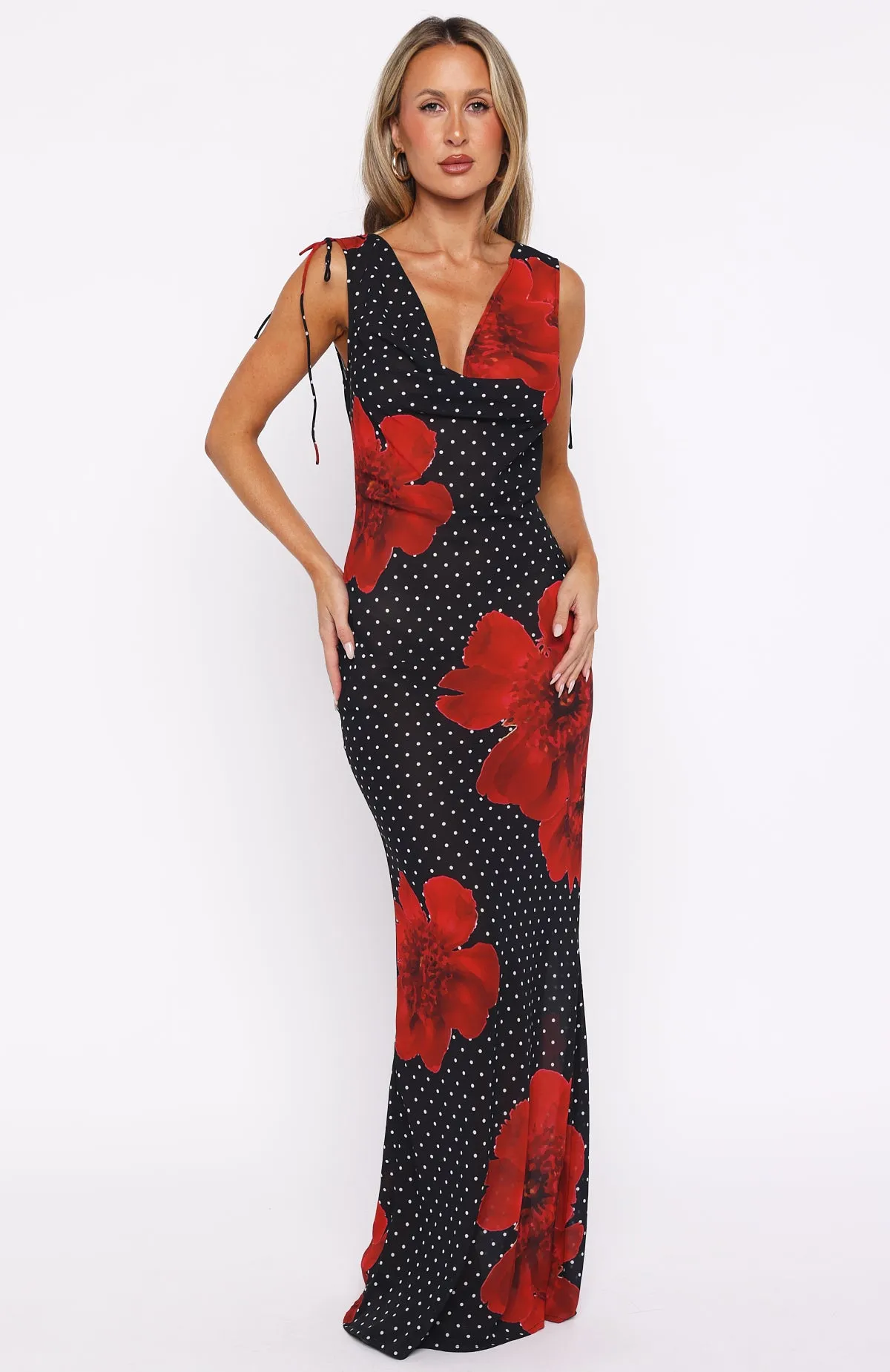 That's Amore Maxi Dress Black Scarlet Bloom sold by White Fox Boutique product image thumbnail 2