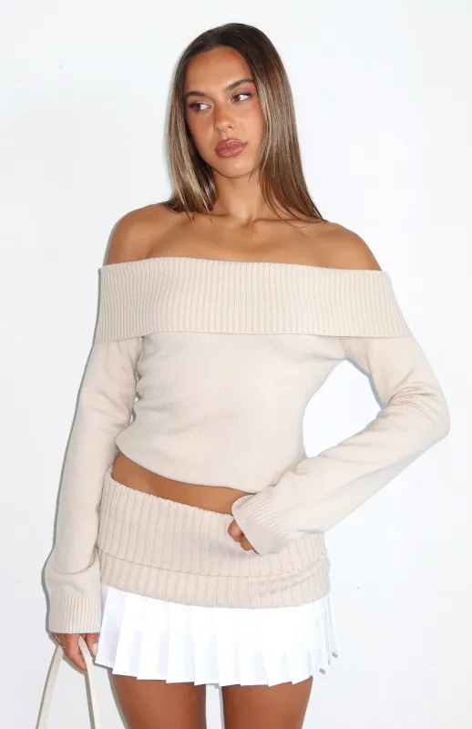 You Did It Again Mini Skirt Beige made by White Fox Boutique