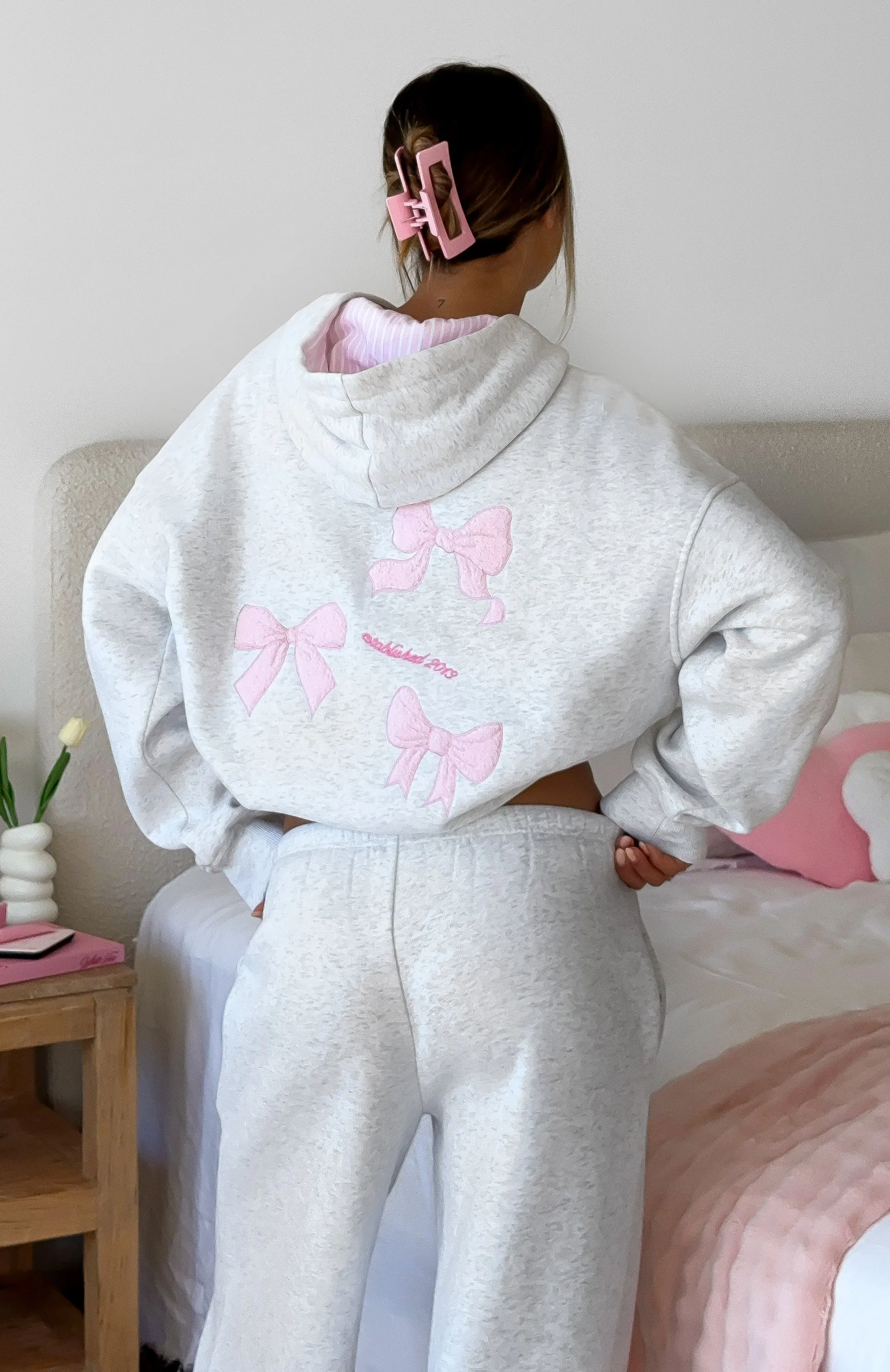 Daydreamers Madeline Oversized Hoodie Grey Marle sold by White Fox Boutique