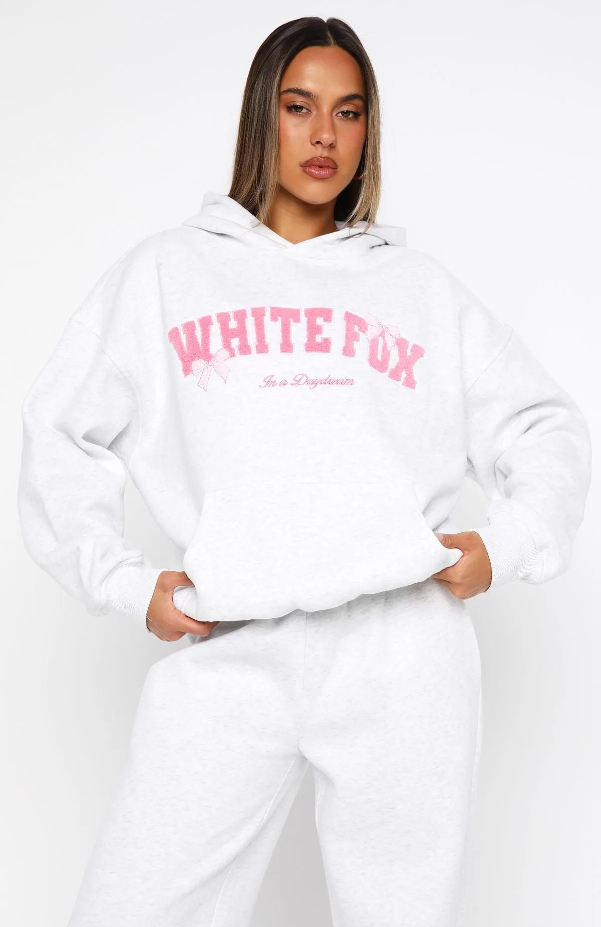 Daydreamers Madeline Oversized Hoodie Grey Marle sold by White Fox Boutique product image thumbnail 2