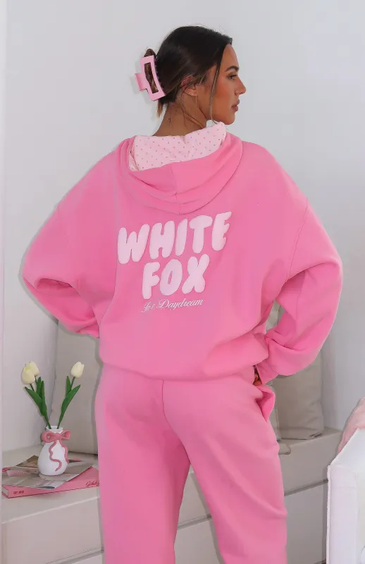 Daydreamers Nadia Oversized Hoodie Bubblegum sold by White Fox Boutique