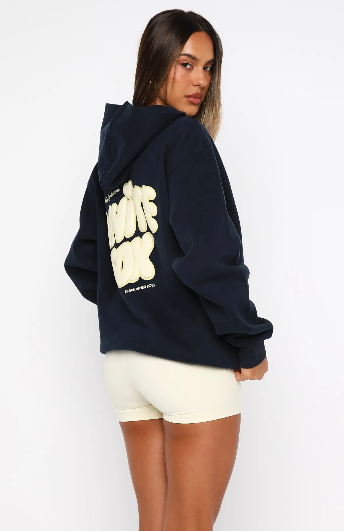 Daydreamers Angelina Oversized Hoodie Navy sold by White Fox Boutique product image thumbnail 4