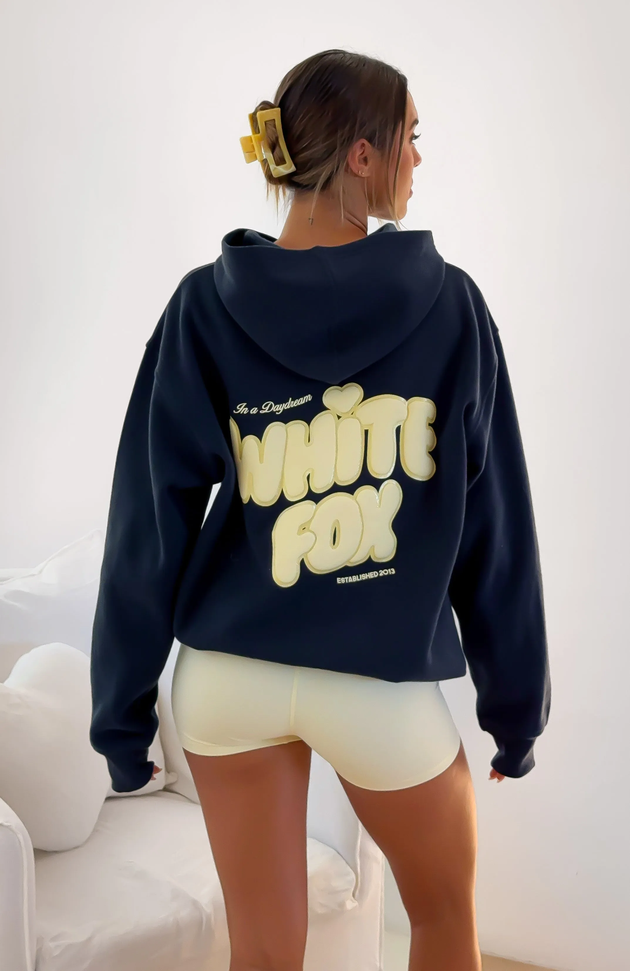 Daydreamers Angelina Oversized Hoodie Navy sold by White Fox Boutique