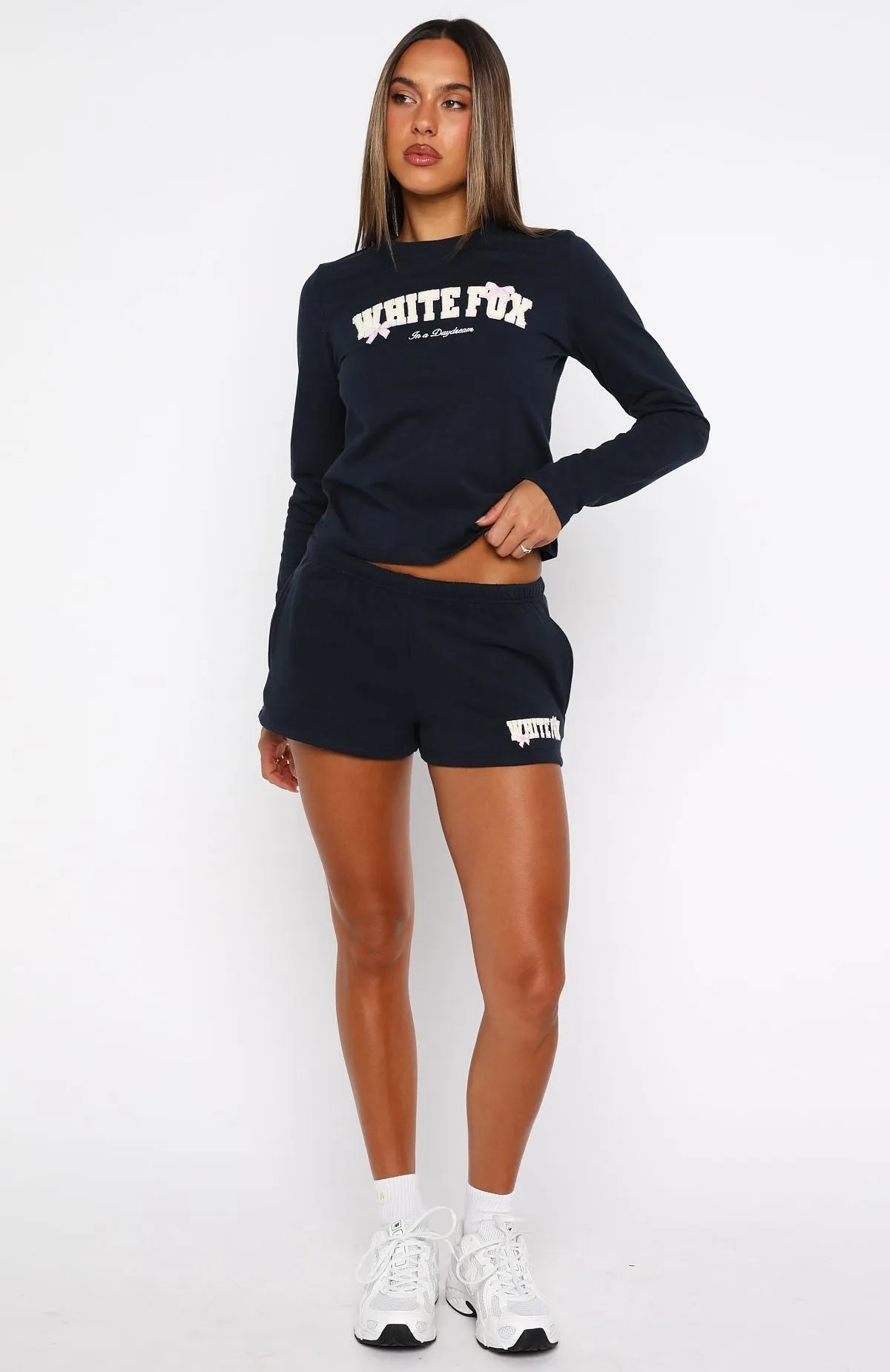 Daydreamers Madeline Lounge Shorts Navy sold by White Fox Boutique product image thumbnail 5