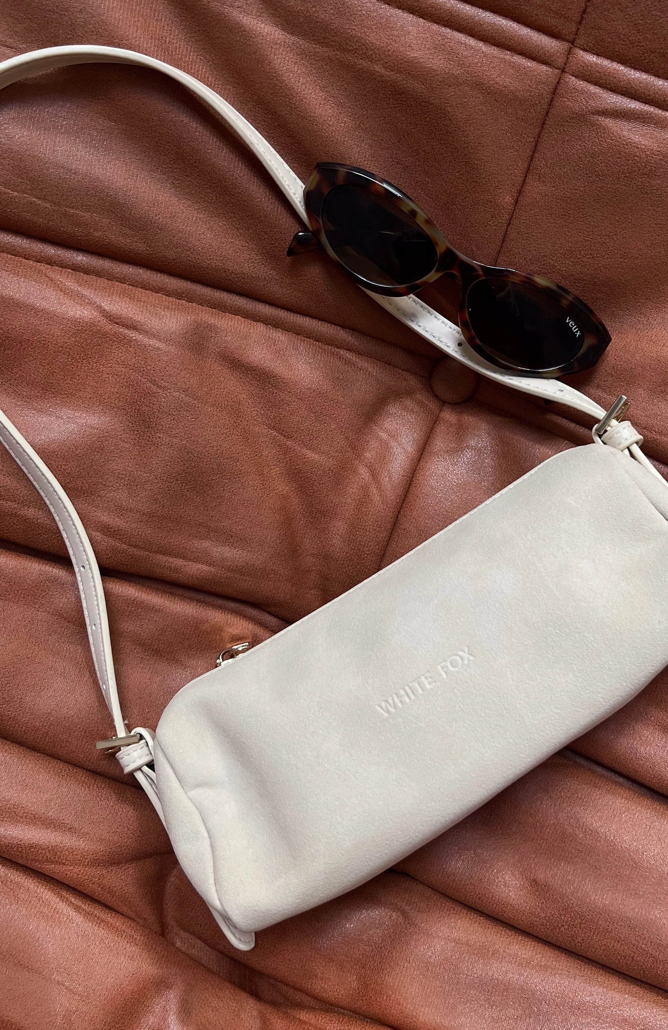 Gannon Shoulder Bag Bone Faux Suede sold by White Fox Boutique product image thumbnail 2