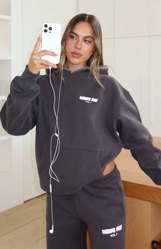 Vol. 1 Oversized Hoodie Charcoal sold by White Fox Boutique