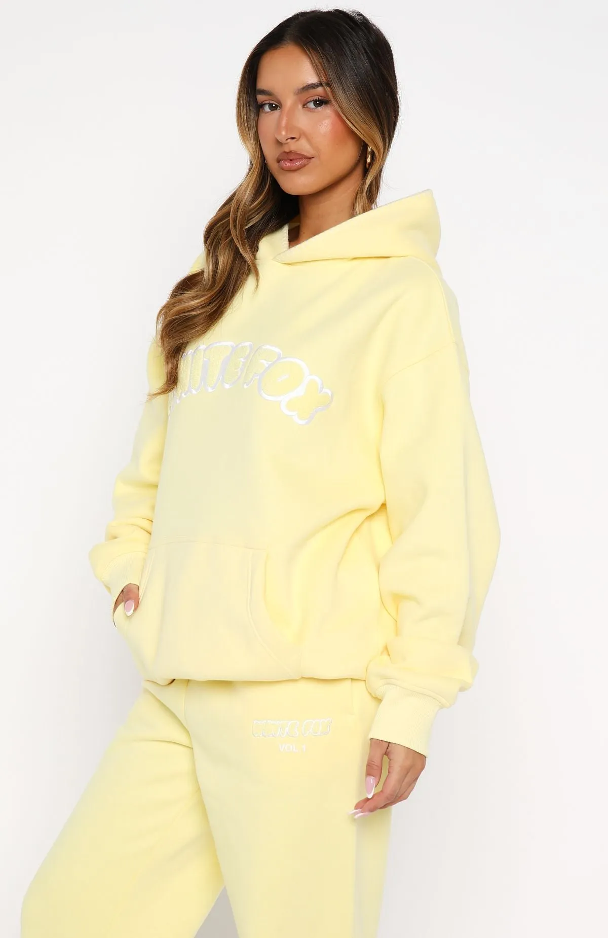 Vol. 1 Front Graphic Oversized Hoodie Lemon sold by White Fox Boutique product image thumbnail 4