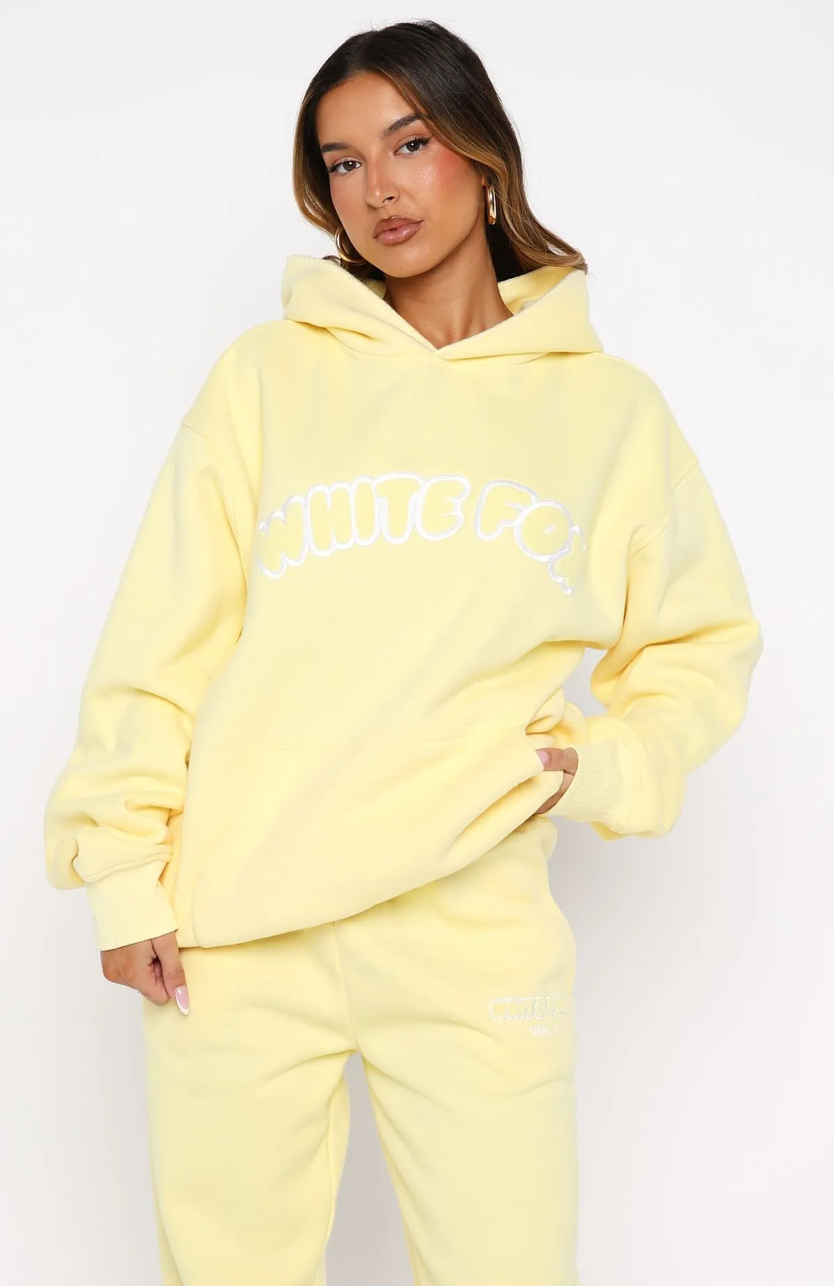 Vol. 1 Front Graphic Oversized Hoodie Lemon sold by White Fox Boutique product image thumbnail 3