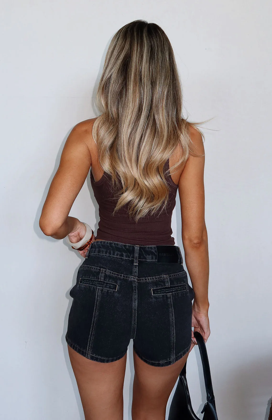 Whispers Of Us Denim Shorts Black Acid sold by White Fox Boutique product image thumbnail 2