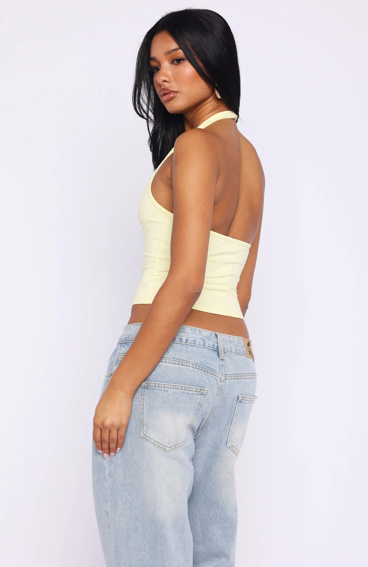Honey Hustle Halter Top Lemon sold by White Fox Boutique product image thumbnail 4