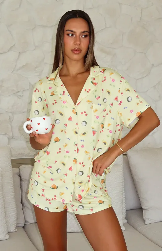 Dreamscape Printed Pyjama Set Fruit Salad sold by White Fox Boutique