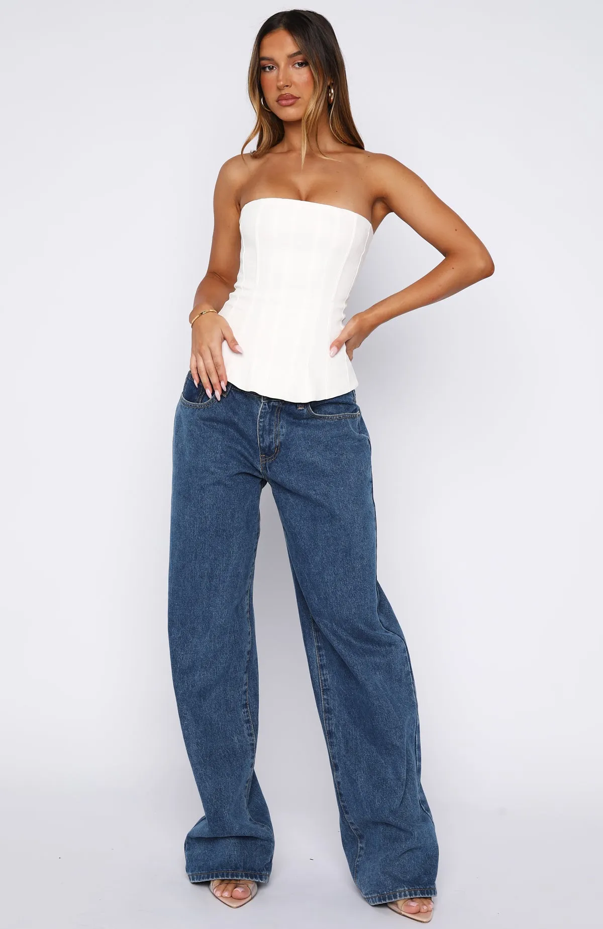 City Heat Strapless Bustier White sold by White Fox Boutique product image thumbnail 5