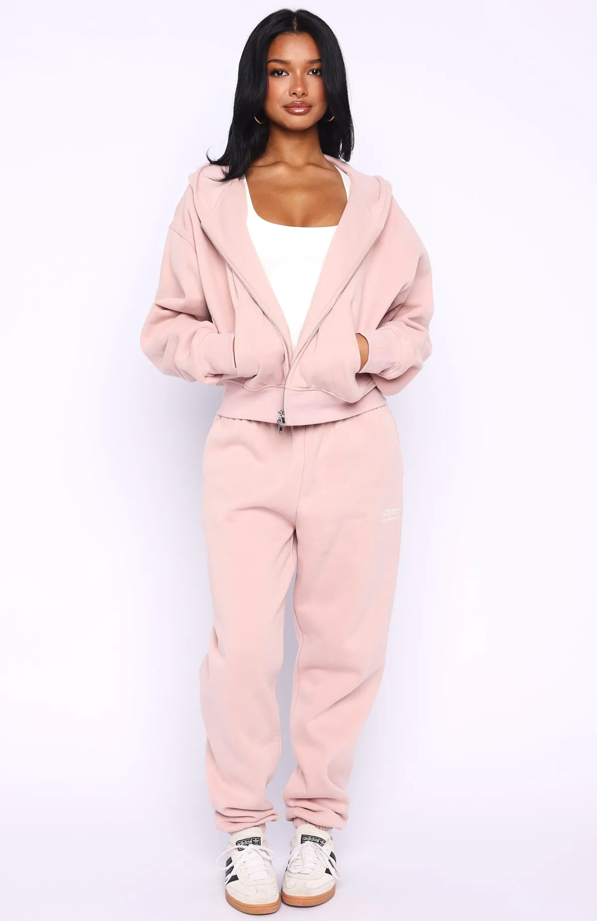 Can't Miss It Boxy Zip Front Hoodie Dusty Pink sold by White Fox Boutique product image thumbnail 5