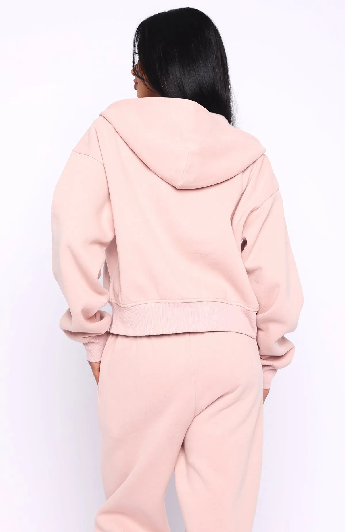 Can't Miss It Boxy Zip Front Hoodie Dusty Pink sold by White Fox Boutique product image thumbnail 4