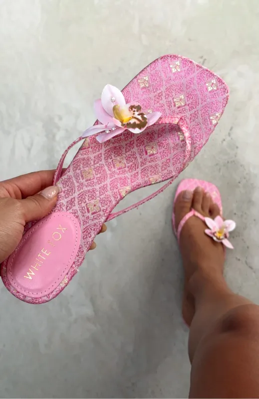 Rhea Orchid Thong Mules Pink sold by White Fox Boutique