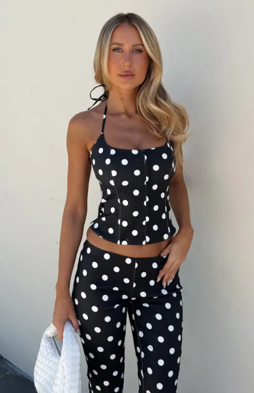 Sweetie Darling Bustier Black/White Polka Dot sold by White Fox Boutique