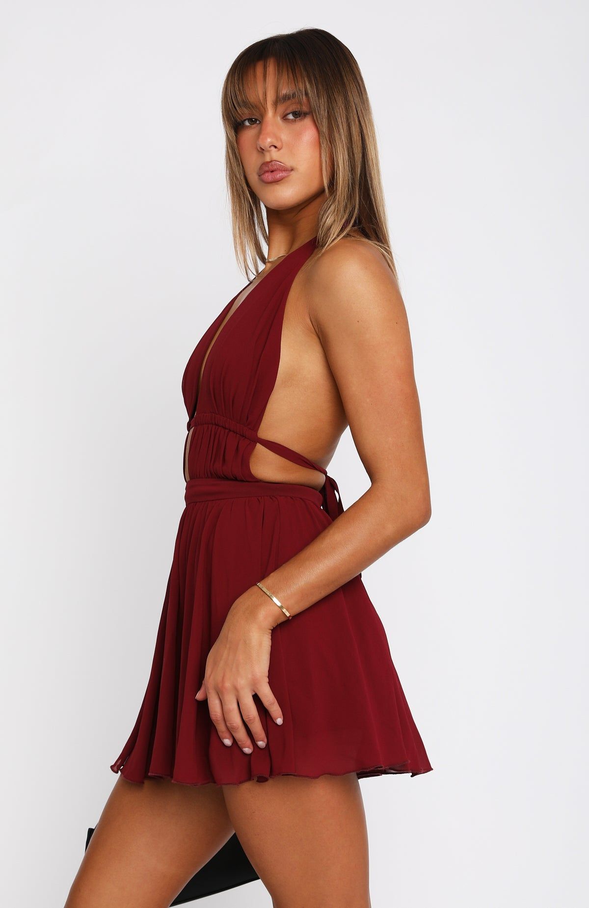 Let You Know Mini Dress Wine sold by White Fox Boutique product image thumbnail 3