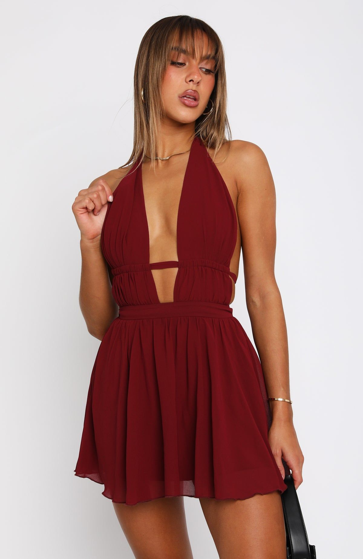 Let You Know Mini Dress Wine sold by White Fox Boutique product image thumbnail 2