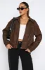 Come Together PU Jacket Chocolate sold by White Fox Boutique