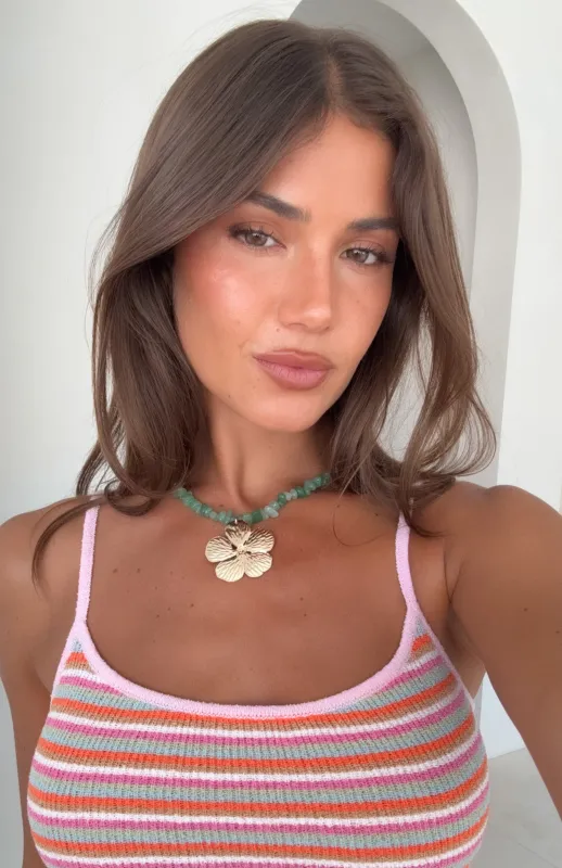 Saylor Necklace Gold/Teal sold by White Fox Boutique