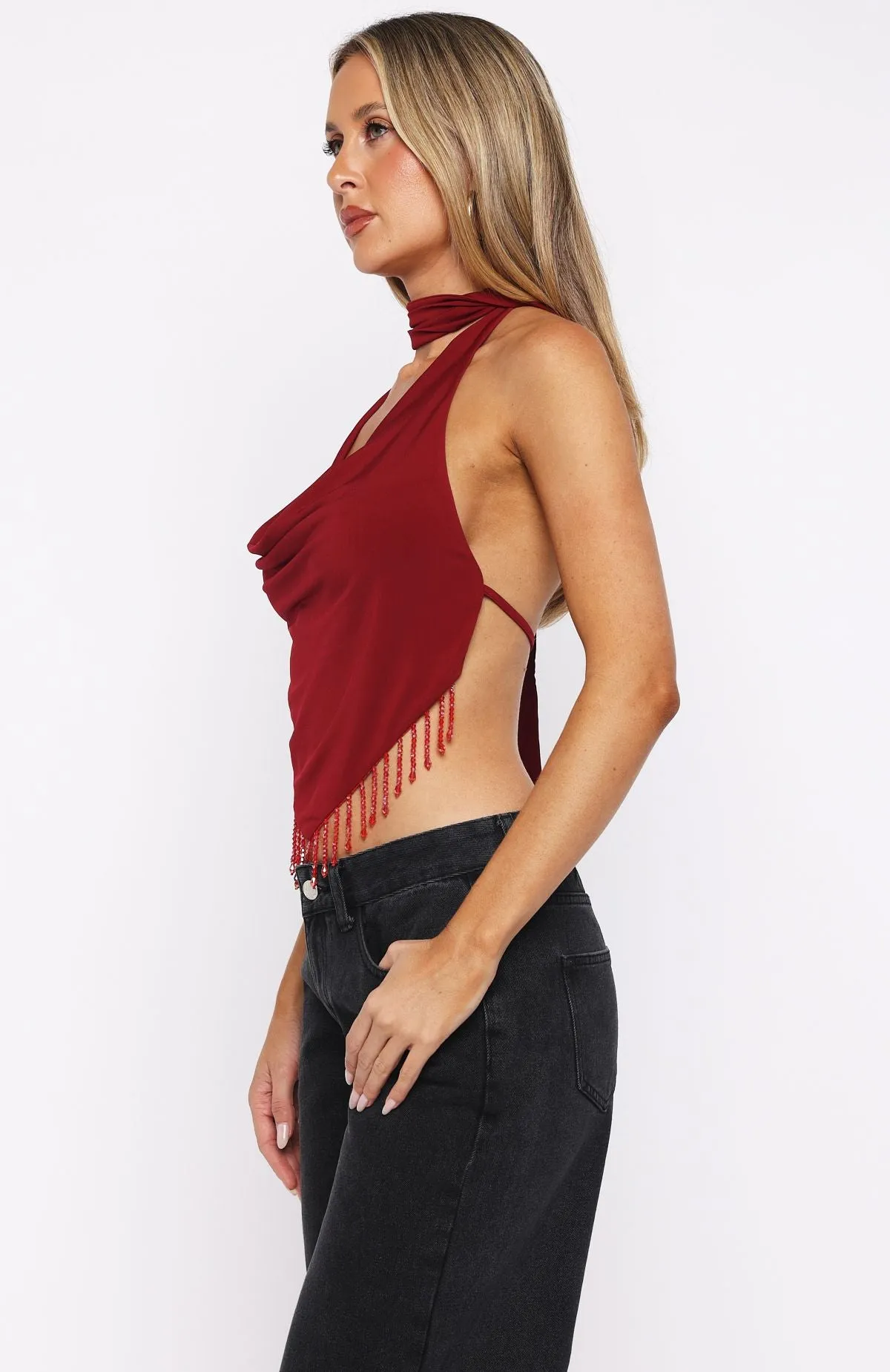 Eyes For You Halter Top Dark Red sold by White Fox Boutique product image thumbnail 4