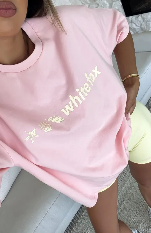 Tropic Rush Oversized Tee Pink sold by White Fox Boutique