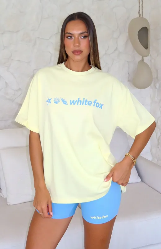 Tropic Rush Oversized Tee Lemon sold by White Fox Boutique