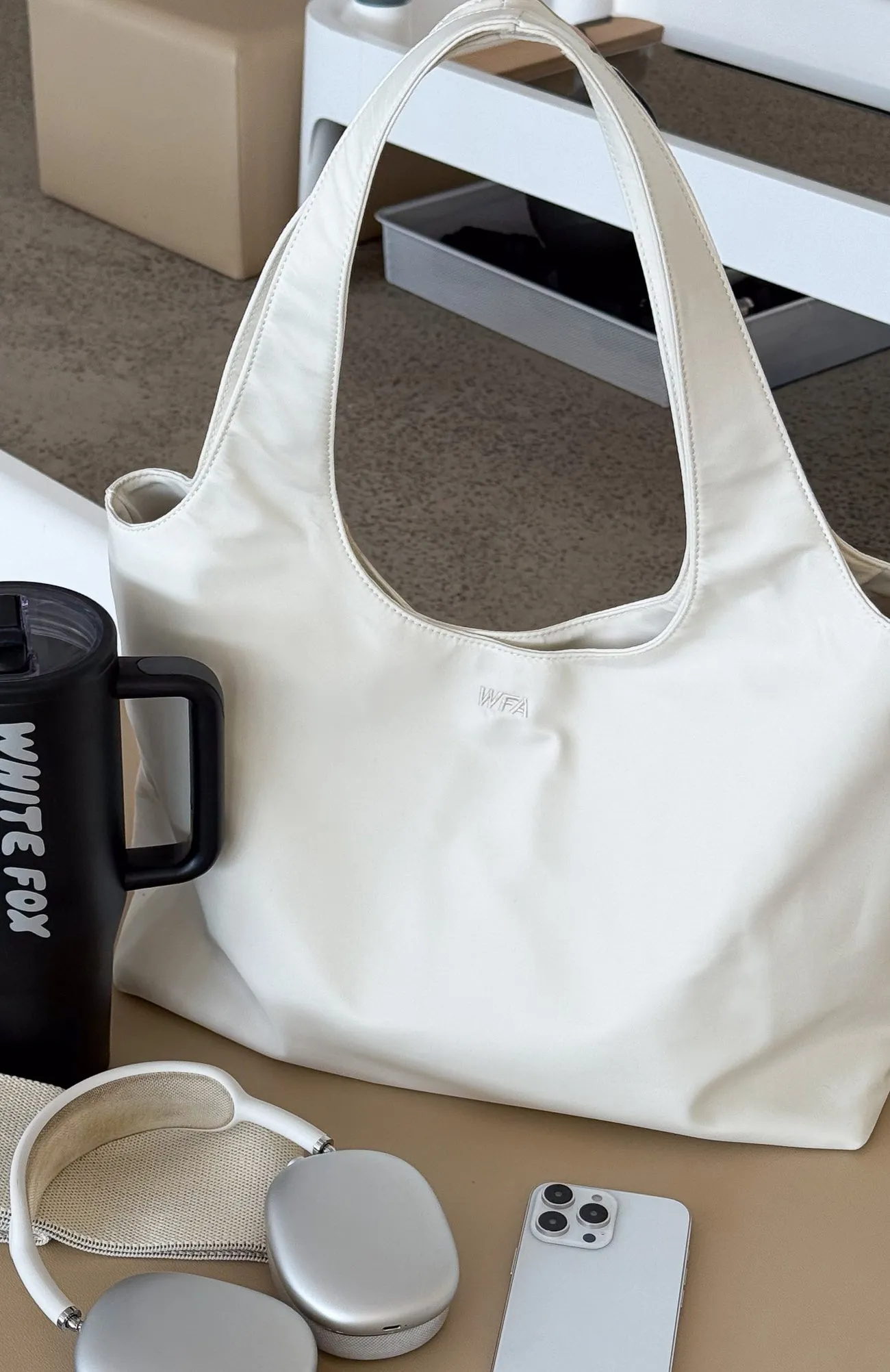 Maxton Nylon Shoulder Bag Cream sold by White Fox Boutique product image thumbnail 4