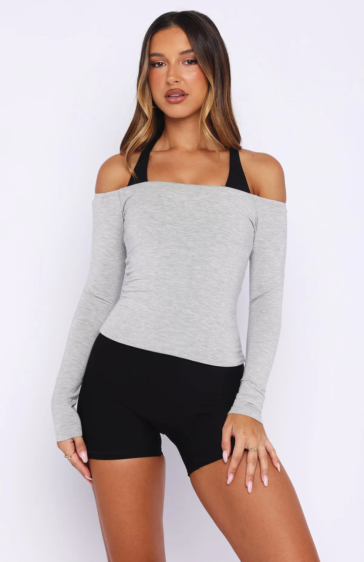 Mad For You Long Sleeve Top Grey Marle sold by White Fox Boutique product image thumbnail 2