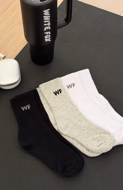 My Peace Socks Set Black/Grey/White sold by White Fox Boutique